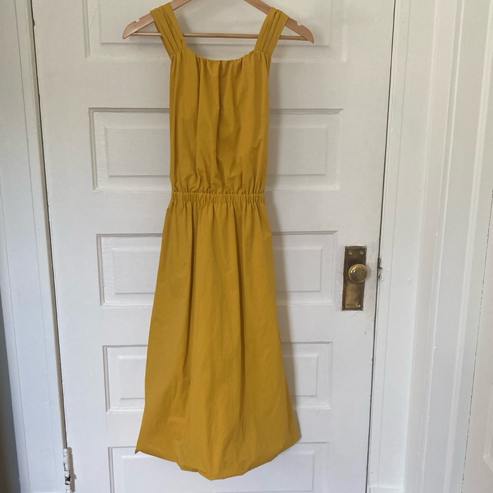 Banana Republic Factory Bubble-Hem Taffeta Dress in Yellow